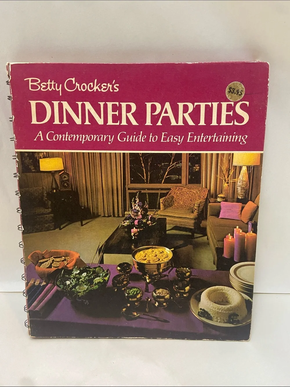 Betty Crocker Dinner Parties Cookbook – Magenta & Purple Cover spiral bound